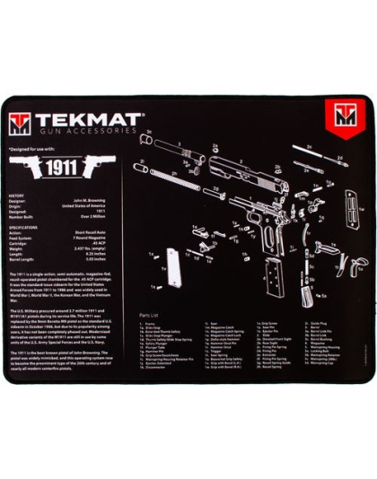 Tekmat Armorers Bench Mat - Ultra 15"x20" 1911 Black