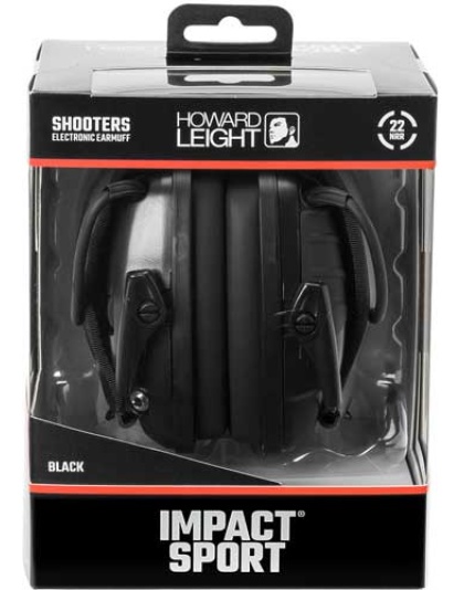 Howard Leight Impact Sport - Black Electronic Muff Nrr22