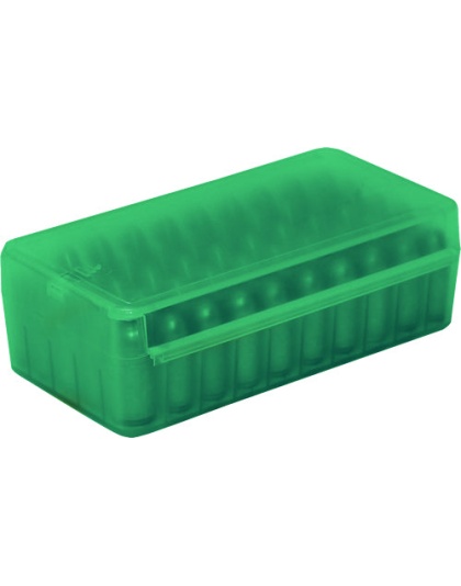 Mtm Ammo Box 9mm Luger-.380acp - 50-rounds Side Slide Cl Green