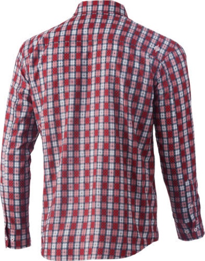 Nomad Stretch Lite Plaid Ls - Button Down Navy-red Large