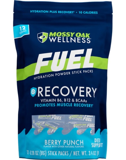 Mossy Oak Wellness Fuel Recovr - Berry Punch Mix 12 Stick Pack