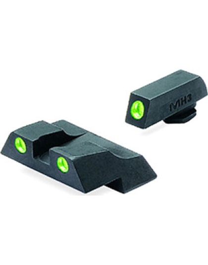 Meprolight Night Sight Fixed - Set Green-green Glock 26 & 27