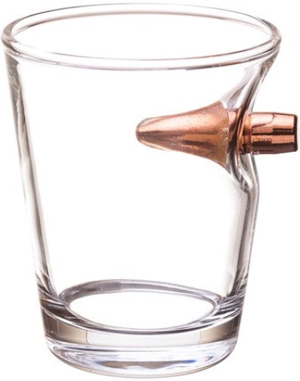 2 Monkey Shot Glass - With A .308 Bullet