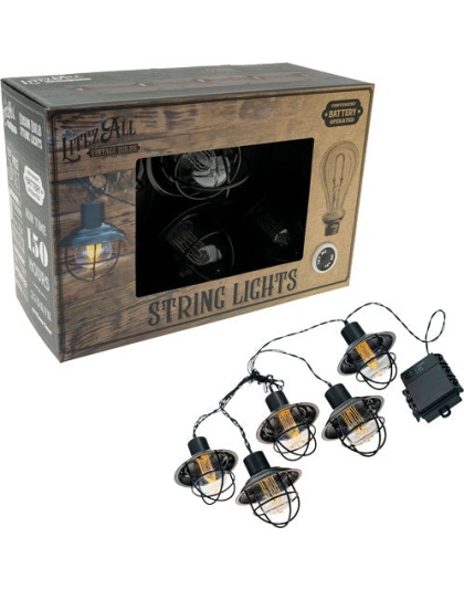 Promier Led Edison Bulb 5 - Piece Metal String Light