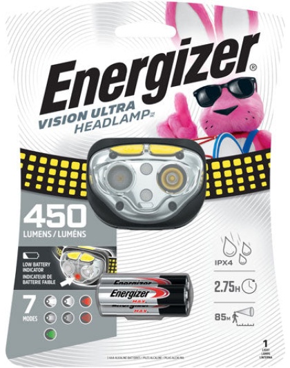 Energizer Vision Ultra Hd - Headlamp 450 Lumens W-aaa Batt