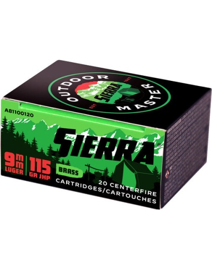 Sierra Ammo Outdoor Master - 9mm 115gr Jhp 20-pack