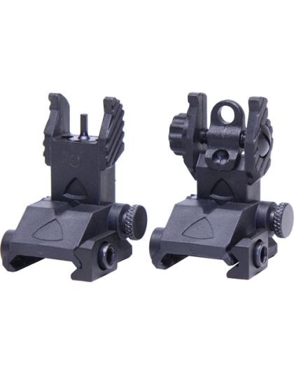 Guntec Folding Poly Sight Set - Thin Profile Black