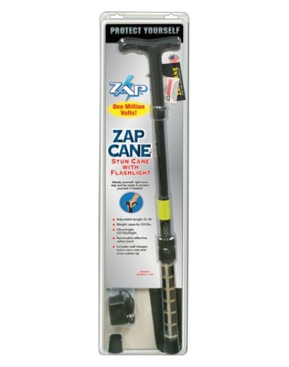 Psp Zap Stun Cane W- Led Light - Adj 32-36" 1000000 Volts