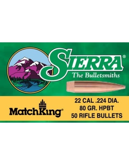 Sierra Bullets .22 Cal .224 - 80gr Hpbt 50ct