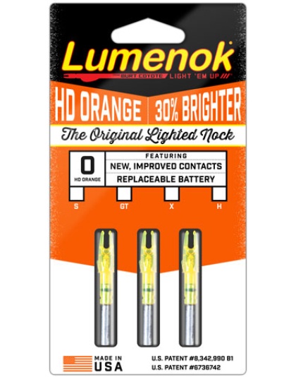 Lumenok Lighted Nock - X-series Hd Orange 3pk