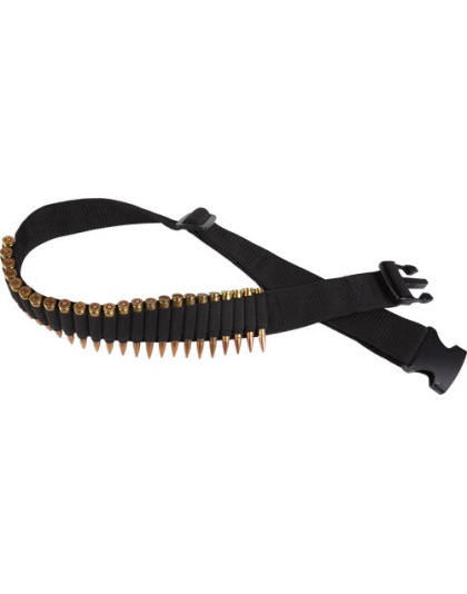 Bulldog Rifle Ammo Belt Holds - 24 Cartridges Adjustable Blk