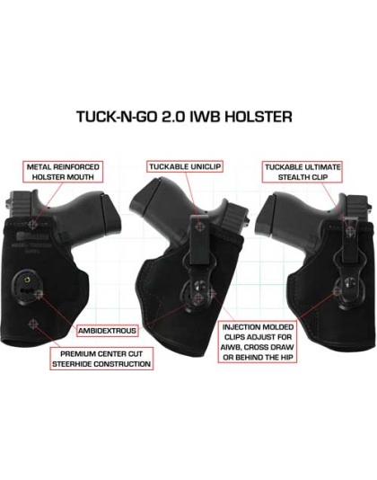 Galco Tuck-n-go Itp Holster - Ambi Lther M&p Shld 9ez Black