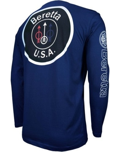 Beretta T-shirt Long Sleeve - Usa Logo Medium Navy Blue