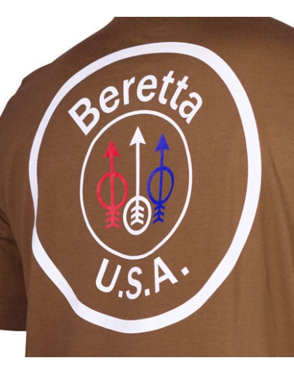 Beretta T-shirt Usa Logo - Medium Tobacco Brown