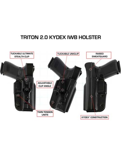 Galco Triton Iwb Holster Rh - Kydex 1911 3" Black!