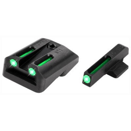 Truglo Sight Set 1911 5" - 9mm-.40 Tritium-fiber Opt. Grn