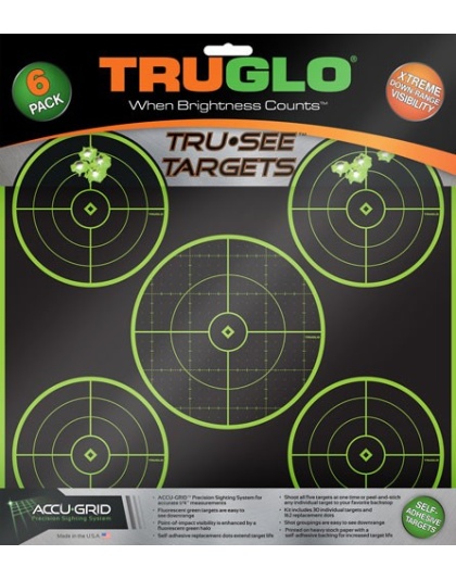 Truglo Tru-see Reactive Target - 5 Bull 6-pack