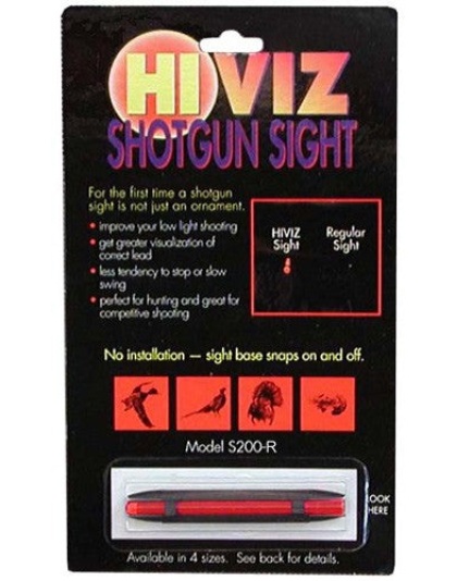 Hiviz Shotgun Front Sight - Magnetic Rib .171-.265" Red