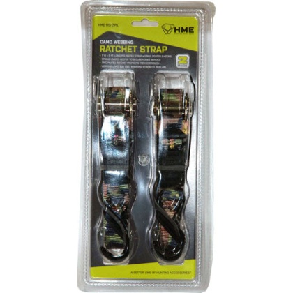 Hme Ratchet Strap 1"x8' - Camo Strap 2pk