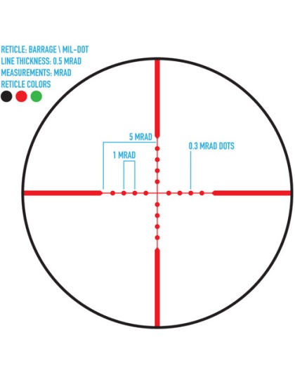 Firefield Barrage 1.5-5x32 - Riflescope Mil-dot Reticle