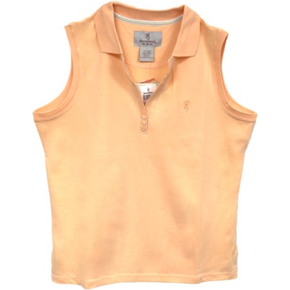 Bg Women's Sleeveless Polo - Large Peach<