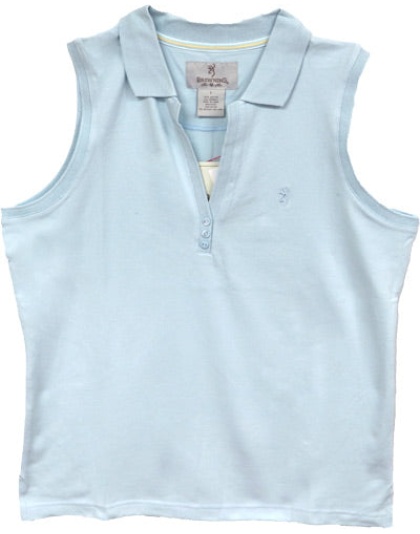 Bg Women's Sleeveless Polo - Large Ice Blue<