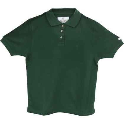 Bg Women's Ss Sleeve Buck Mark - Polo Large Forest Green<