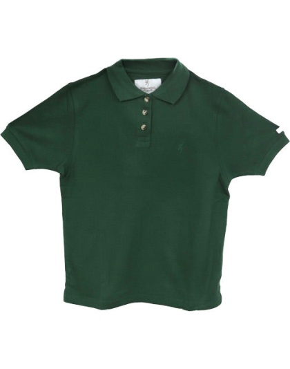 Bg Women's Ss Sleeve Buck Mark - Polo Small Forest Green<