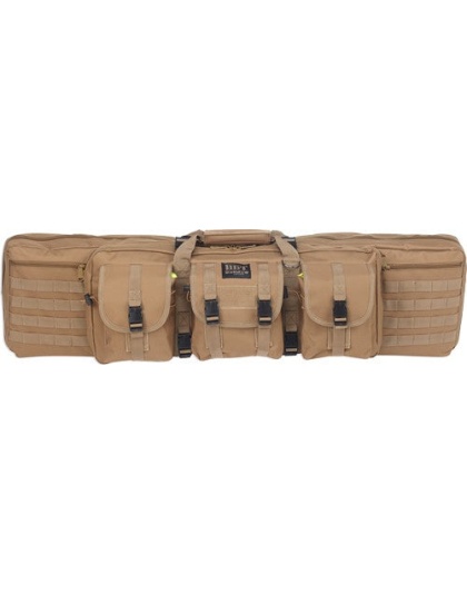 Bulldog 37" 2 Gun Tactical Cse - 3 Large Accessory Pockets Tan