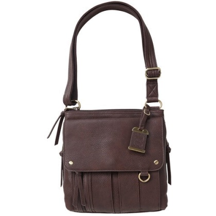 Bulldog Concealed Carry Purse - Med. Cross Body Chocolate Brn