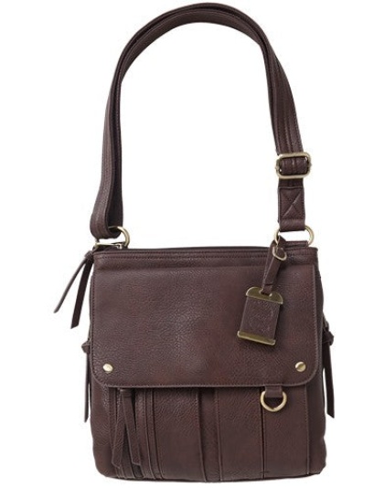 Bulldog Concealed Carry Purse - Med. Cross Body Chocolate Brn