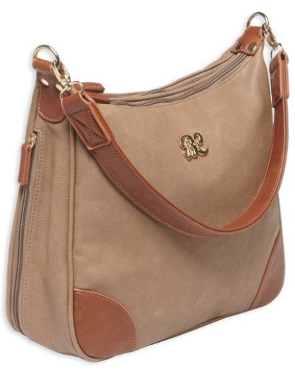 Bulldog Concealed Carry Purse - Hobo Style Taupe W-tan Trim