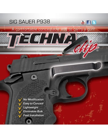 Techna Clip Handgun Retention - Clip Sig P938 Flat Grip Right