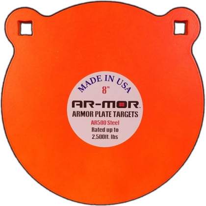 Ar-mor 8" Ar500 Steel Gong - 3-8" Thick Steel Orange Round
