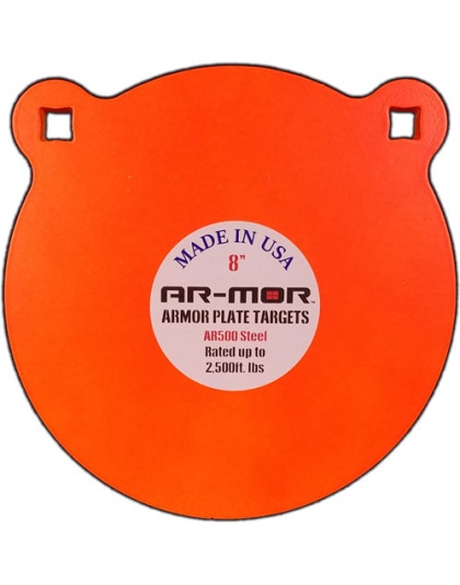 Ar-mor 8" Ar500 Steel Gong - 3-8" Thick Steel Orange Round