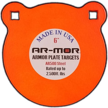 Ar-mor 6" Ar500 Steel Gong - 1-2" Thick Steel Orange Round