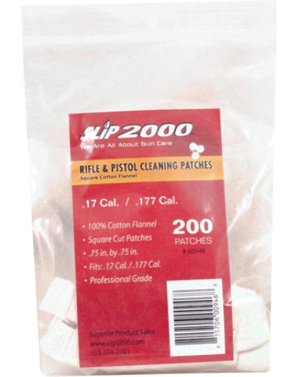 Slip 2000 Cleaning Patches - Square .17-.177 .75" 200-pack