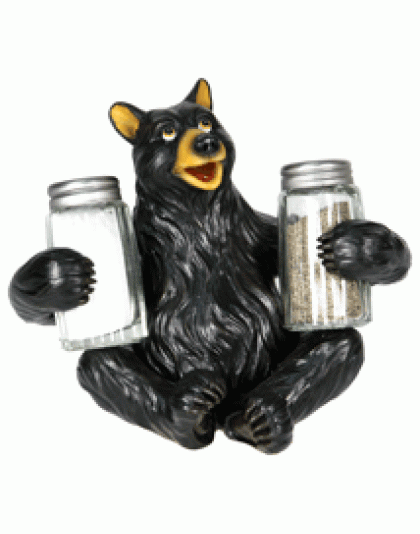 Rivers Edge Bear Holding Glass - Salt & Pepper Shakers