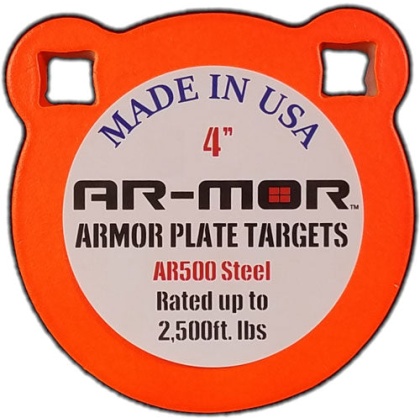 Ar-mor 4" Ar500 Steel Gong - 3-8" Thick Steel Orange Round
